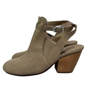 Latigo Simon Bootie Tan Leather Block Heel Ankle Boots Womens 8.5 Buckle GUC